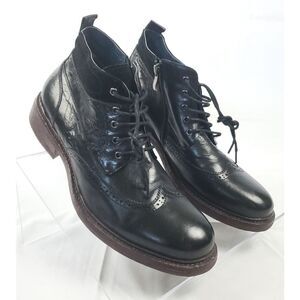 English Laundry Oxford black Shoes with shoe laces and inside side zipper sz10M